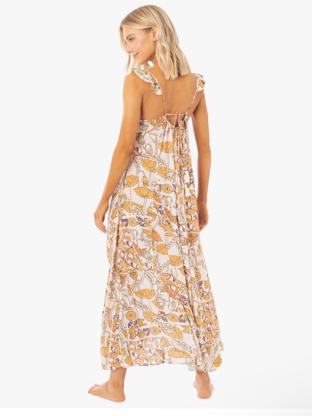 Maaji Magdeline Floral Midi Sundress Tie Back Viscose S Made In Colombia Beach - Picture 2 of 12